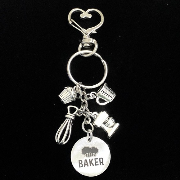 Baker Keychain Bag Charm Baking Chef Culinary Arts Charms - Picture 5 of 6